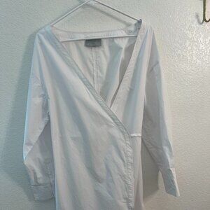 Modern Citizen White Wrap Shirt Dress - Medium